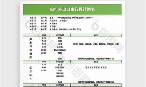 自由行行程安排表模板_自由行行程安排表模板图片